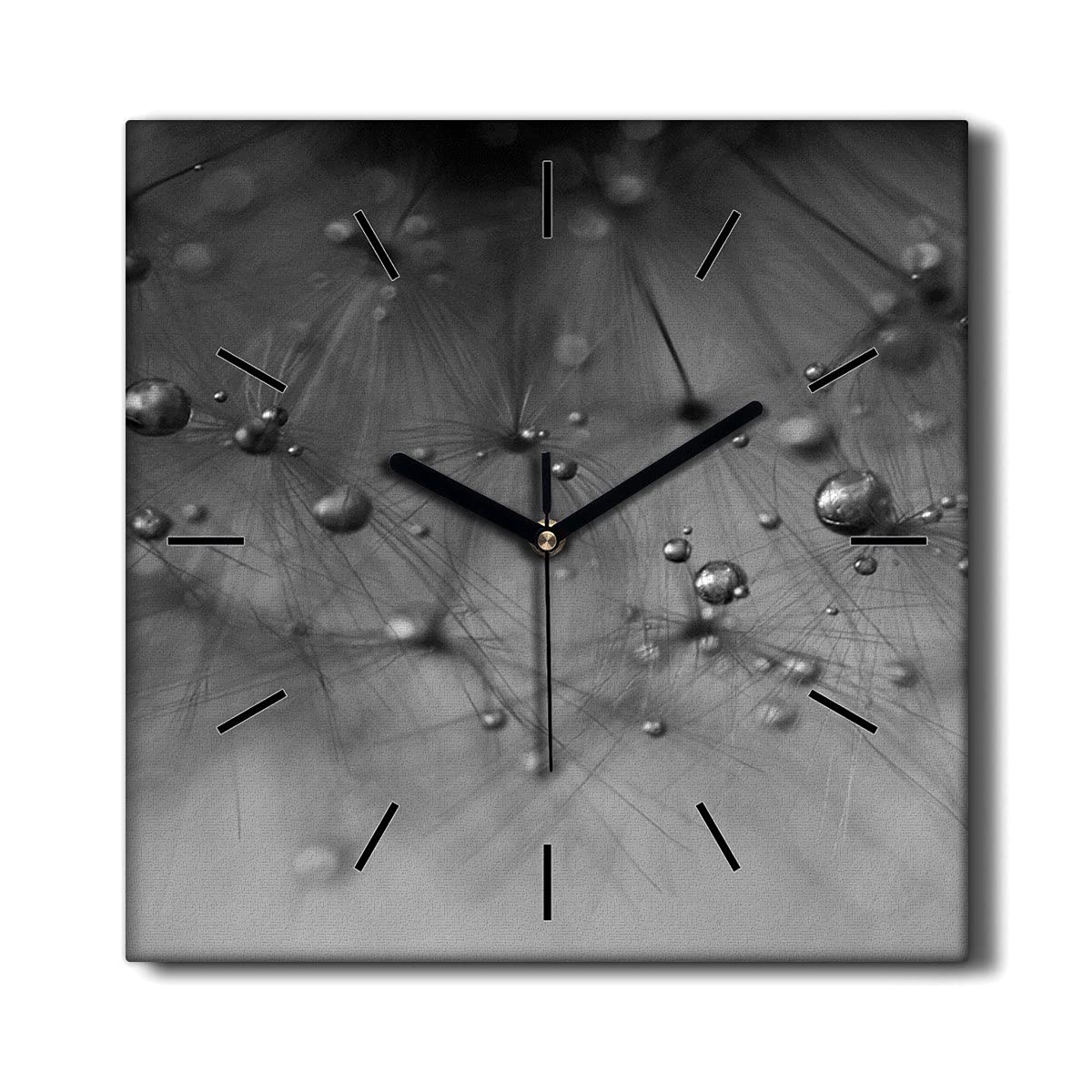 Horloge Murale sans tic-tac 30x30cm Toile Eau de Pissenlit Silencieuse
