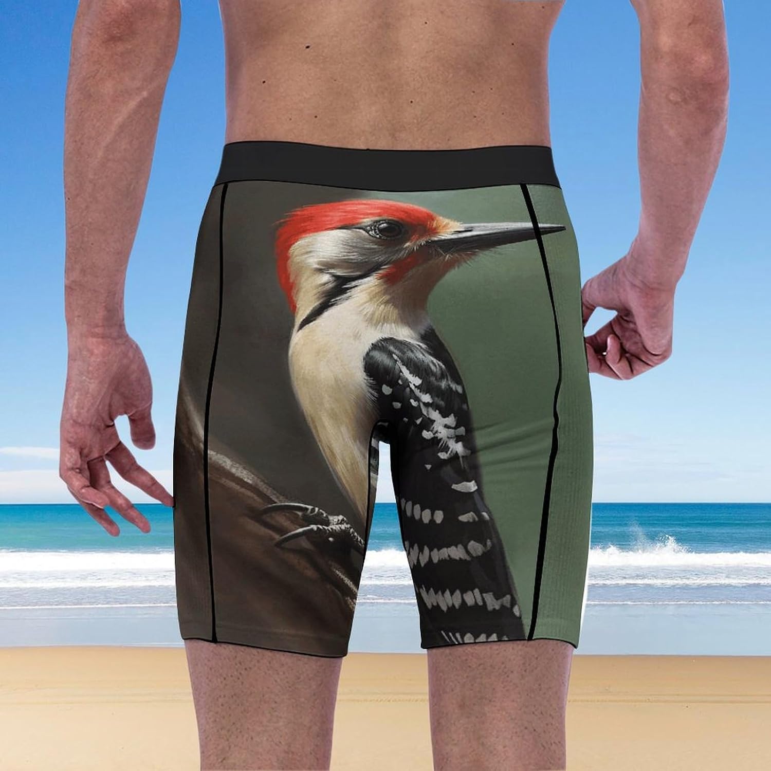 Woodpecker Compression Shorts Men Spandex Sport Shorts Workout Performance Baselayer Underwear