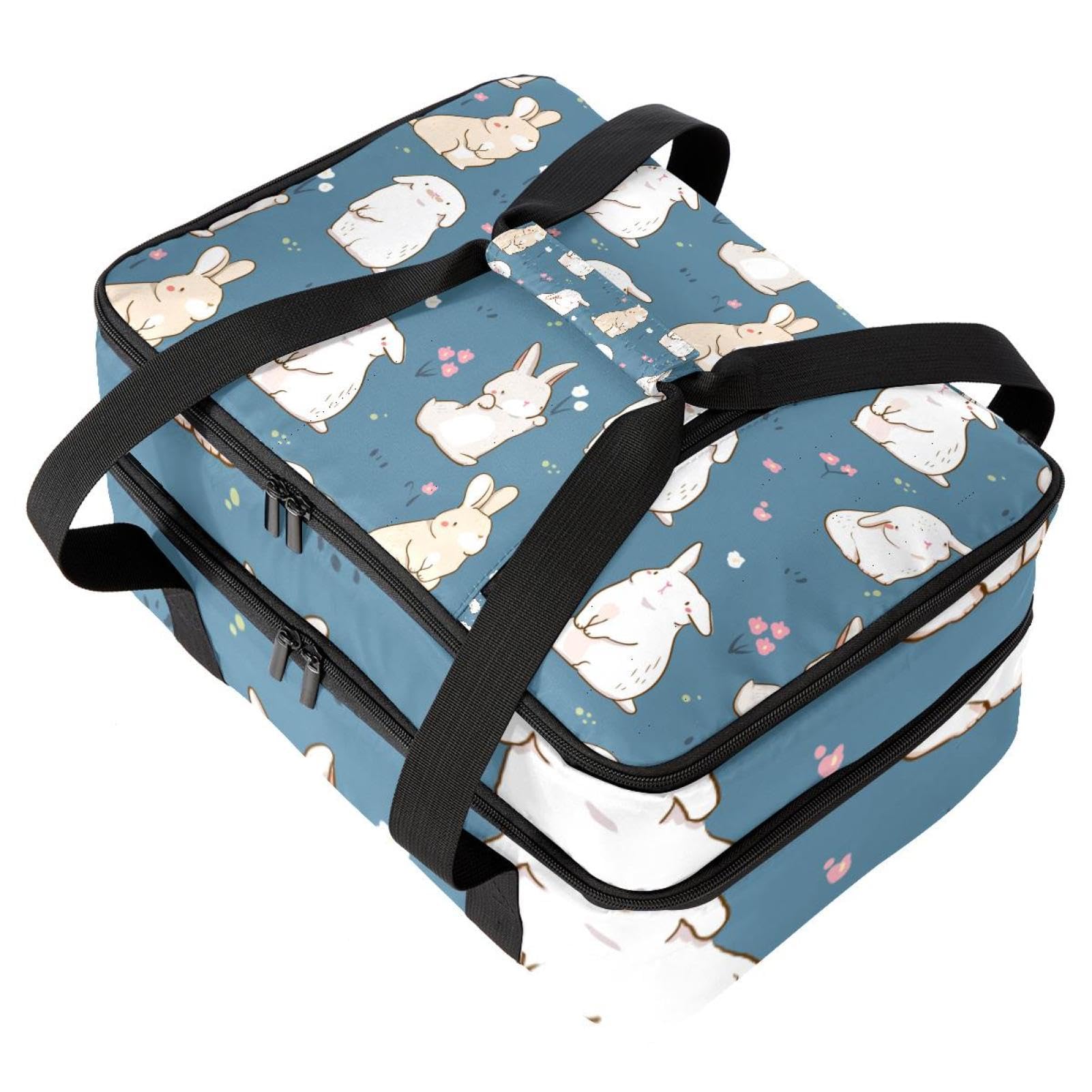 Grand sac à déjeuner isotherme pour homme et femme, double couche, étanche, étanche, réutilisable, sac fourre-tout pour le travail, l'école, le pique-nique, la plage, le camping, les voyages, motif