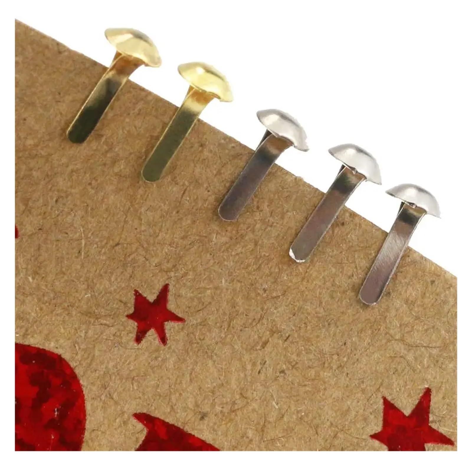 500 Stück 6–15 mm Gold und Silber Mini Brads Runde Papierverschlüsse Messing Pastell Metall for Scrapbooking Basteln DIY Papier (Size : 15MM-01)