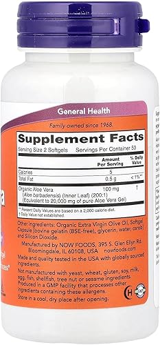 Miniatura 2 de NOW Foods Aloe Vera 10, 000 Geles 100 Sgels
