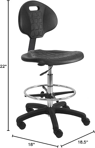 Miniatura 9 de BenchPro Deluxe Polyurethane Chair With 18” Adjustable Footring and Heavy Nylon Base , 21"-31" Height Adjustment, 450 lbs Capacity