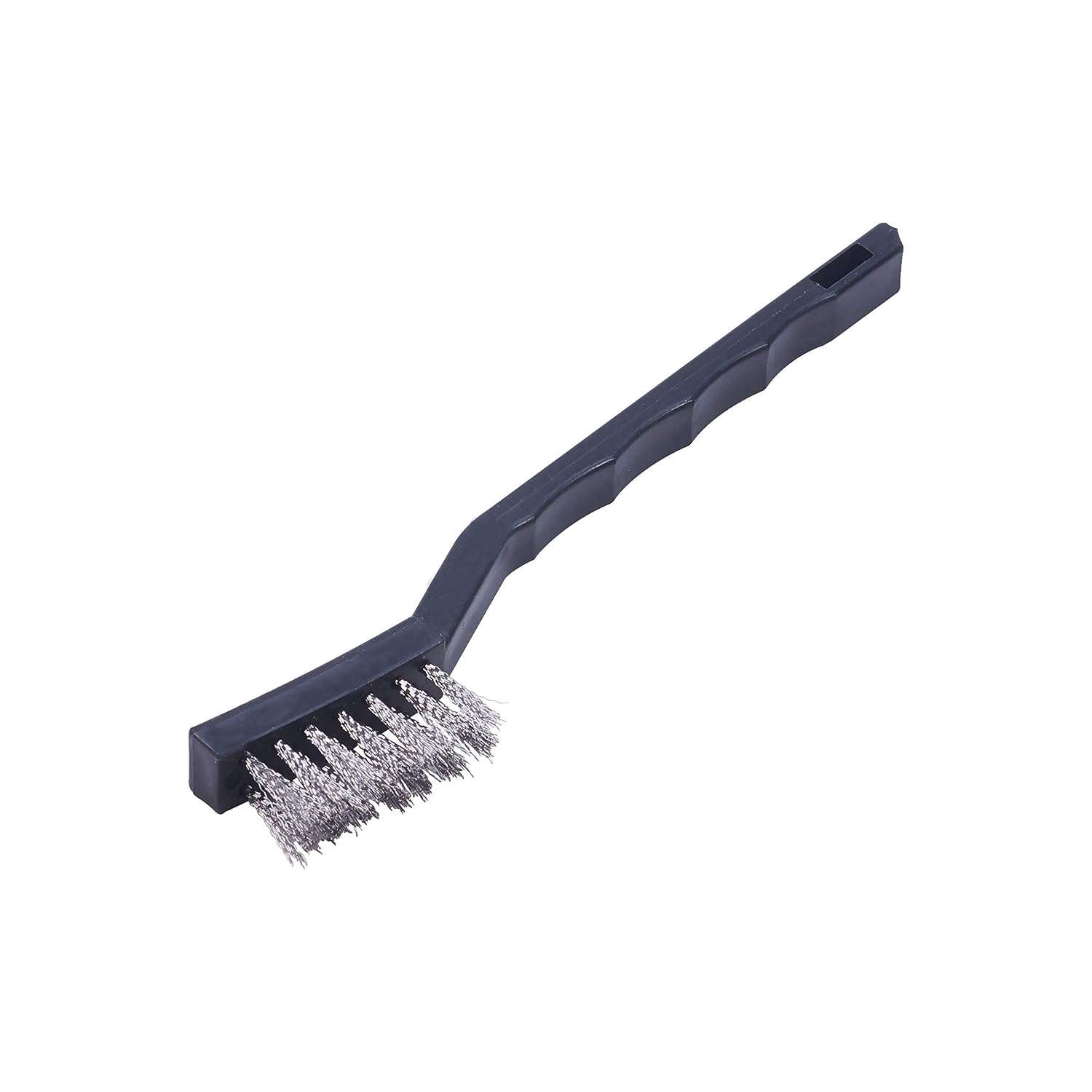Auniwaig 10pcs Mini Wire Brushes, Stainless Steel Brush, Curved Handle Scratch ToothBrush for Cleaning Welding Slag, Rust, Dirt, Paint Scrubbing