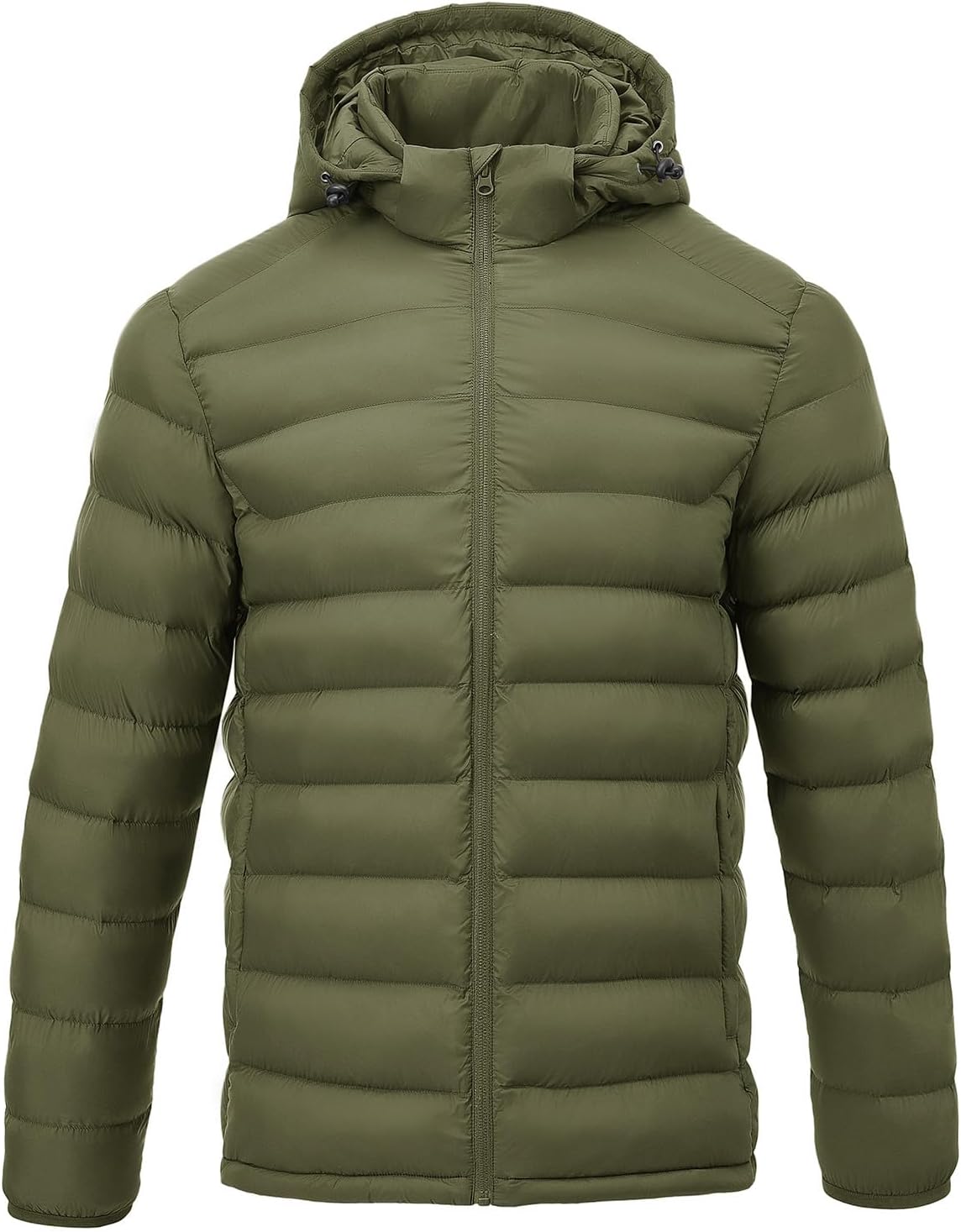 Rdruko Men's Puffer Jacket with Detachable Hood Lightweight Water Resistant Insulated Winter Puffy Coat - Image 8