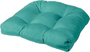 Cushion Source 21" x 21" x 4" Sunbrella Tufted Rounded Back Chair Cushion, Indoor/Outdoor Seat Pad, Sunbrella Aruba