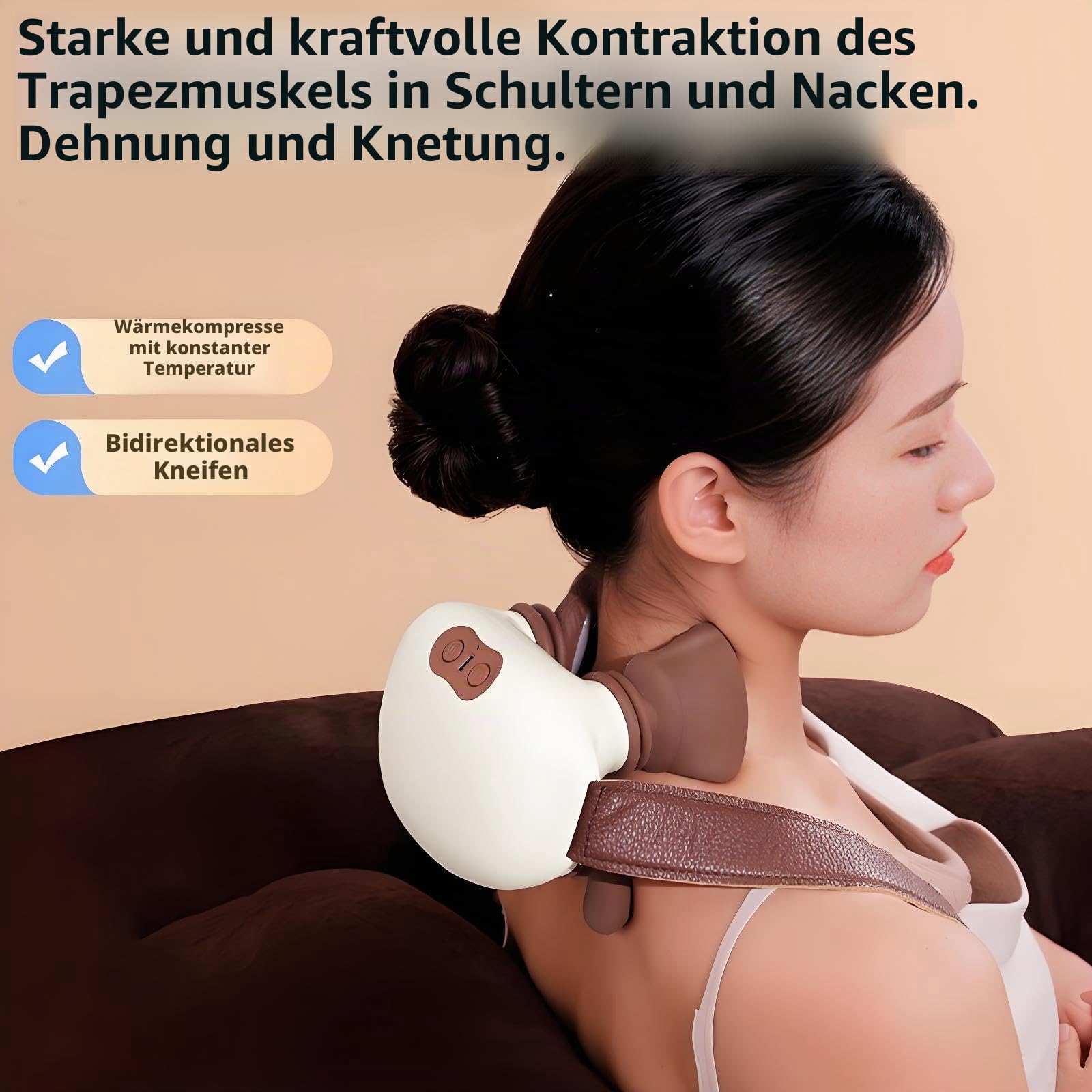360° MassagegeräT Nacken, 3-Stufen-Massage & 2-Stufen-WäRmeanwendung, Simulierte Komfortable Handmassage, MassagegeräT Meister FüR Nacken, 5d NackenmassagegeräT, FüR Damen Herren