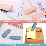 2pcs Mini Stapler avec 2000 Staples, Petits agrafes mignons pour bureau, 20 Capacité des feuilles, sans confiture, accumulateur portable pour fournitures scolaires de bureau (puits)