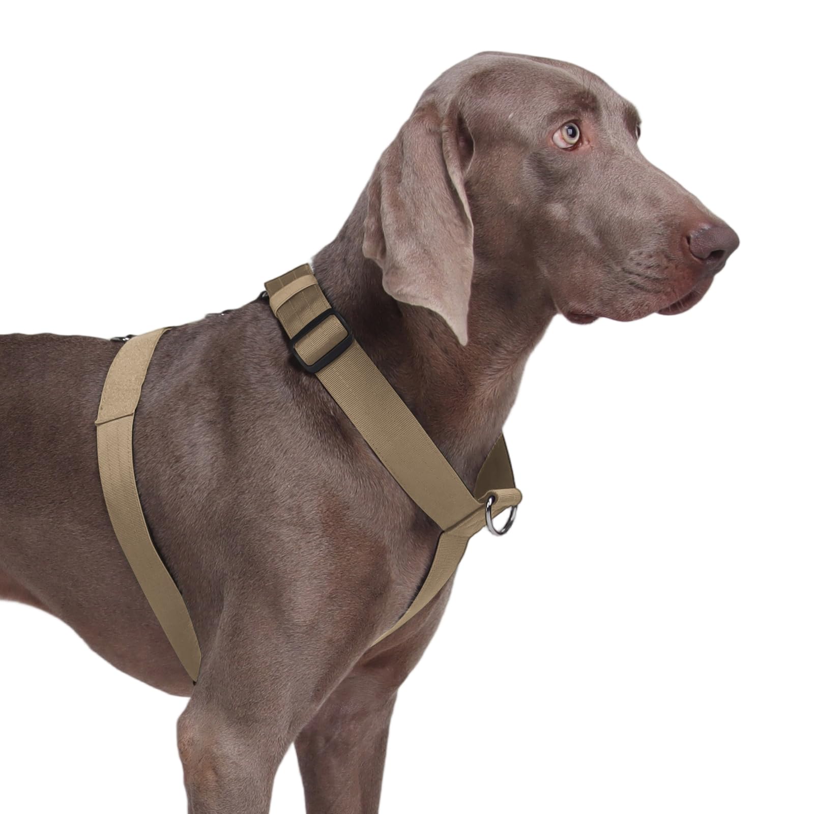 FEimaX Dog Harness Tactical Dog No Pull Harness Medium for Dog, Adjustable Breathable Pet Escape Proof Harnesses with Soft Padding for Training Hiking, Heavy Duty Vest Dogs Outdoor (Khaki, L)