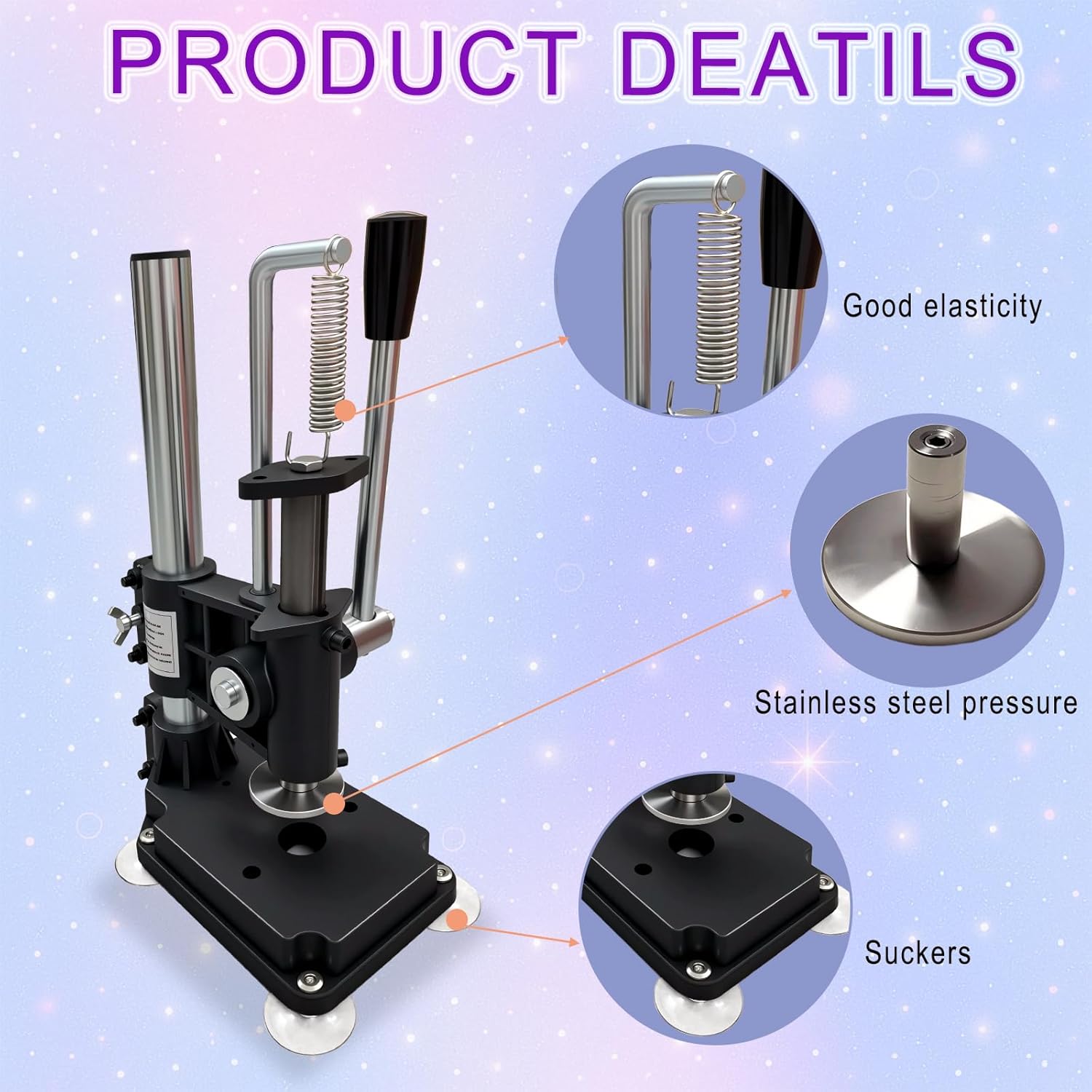 Bath Bomb Press Machine, 5 Mold DIY Bath Bomb Maker Kit, Heavy Duty Adjustable Height Soap Press with Metal Base for Professional & Home Use