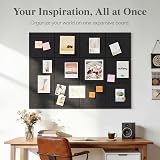 Lifewit Duża Filcowa Tablica z Samoprzylepnym Mocowaniem, 90x60cm Cork Board Alternatywa na Ścianę, 6-Pack Vision Board Tablica z 30 Pinezkami do Biura i Pokoju, Beż Owsiany