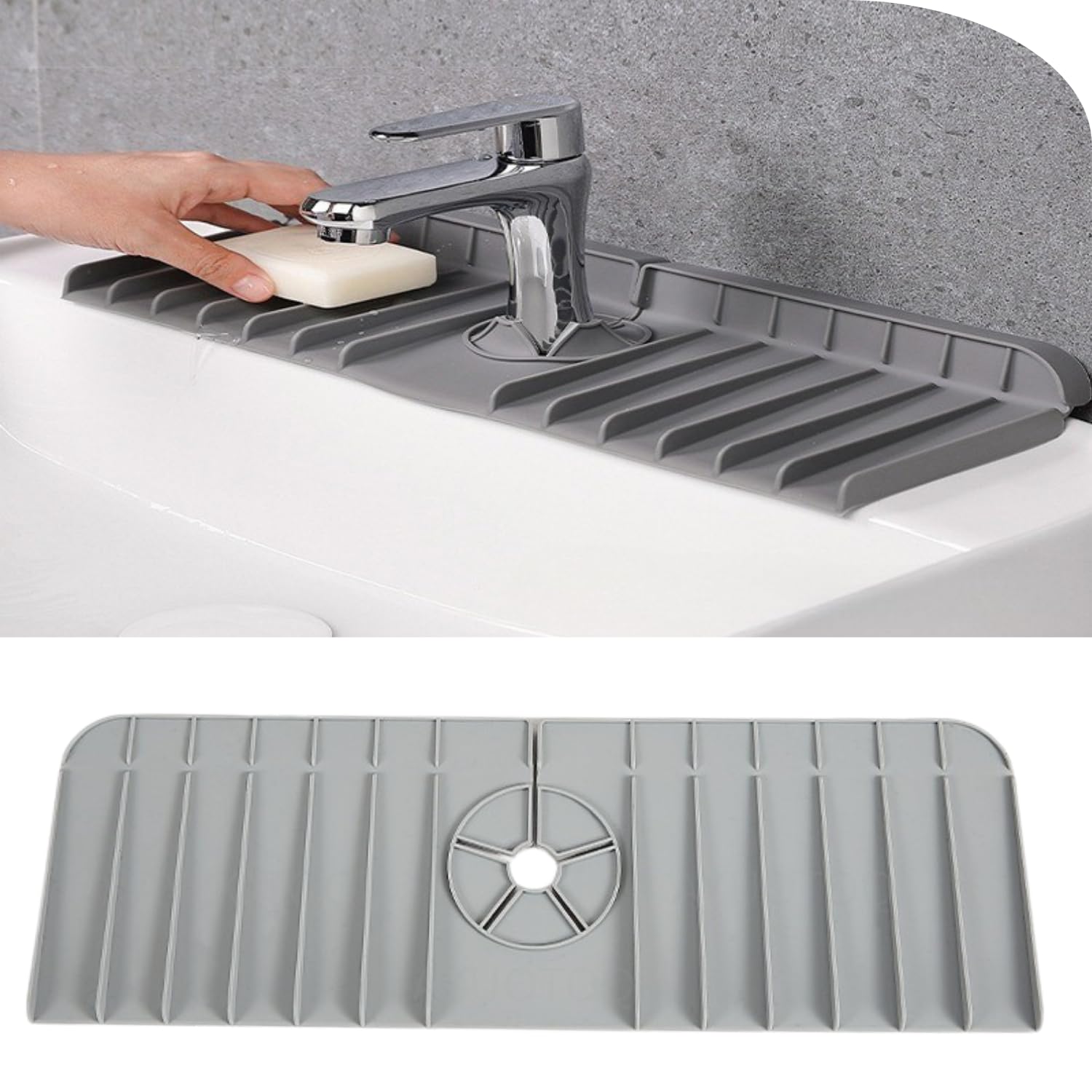 AYUOTOQi Silicone Sink Splash Guard, Silicone Faucet Mat for Kitchen Sink, Sink Water Splash Guard, Splash Guard Kitchen Sink, Silicone Guard for Sink, Sink Guard Wash Basin Accessories