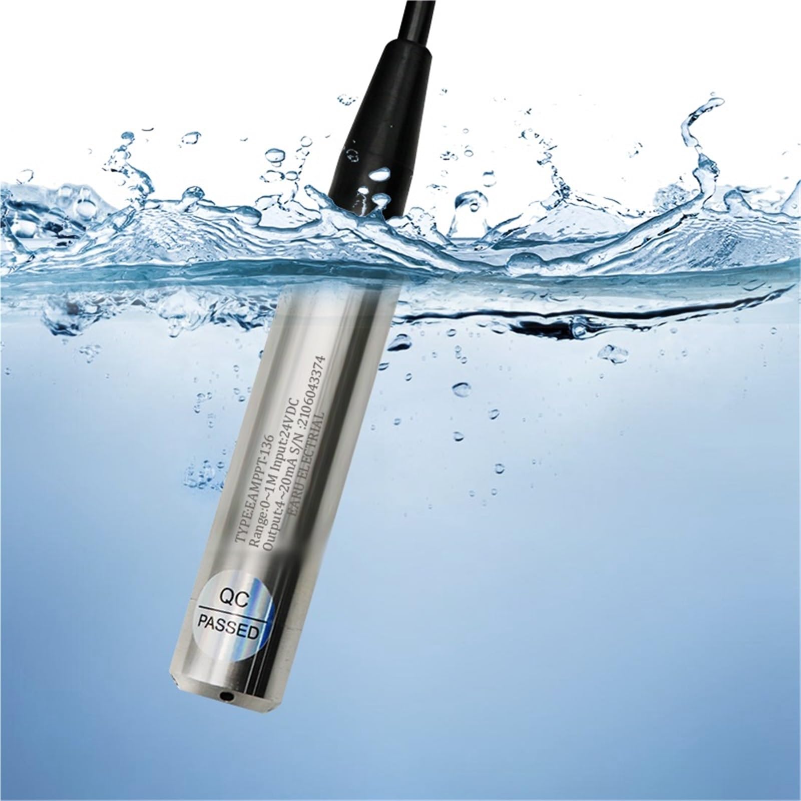 1 Juego de sonda del Sensor de nivel de agua y aceite líquido Integral, salida de 4-20MA, transmisor de detección con controlador inteligente, interruptor de flotador, bomba de alarma(T80 Controller)