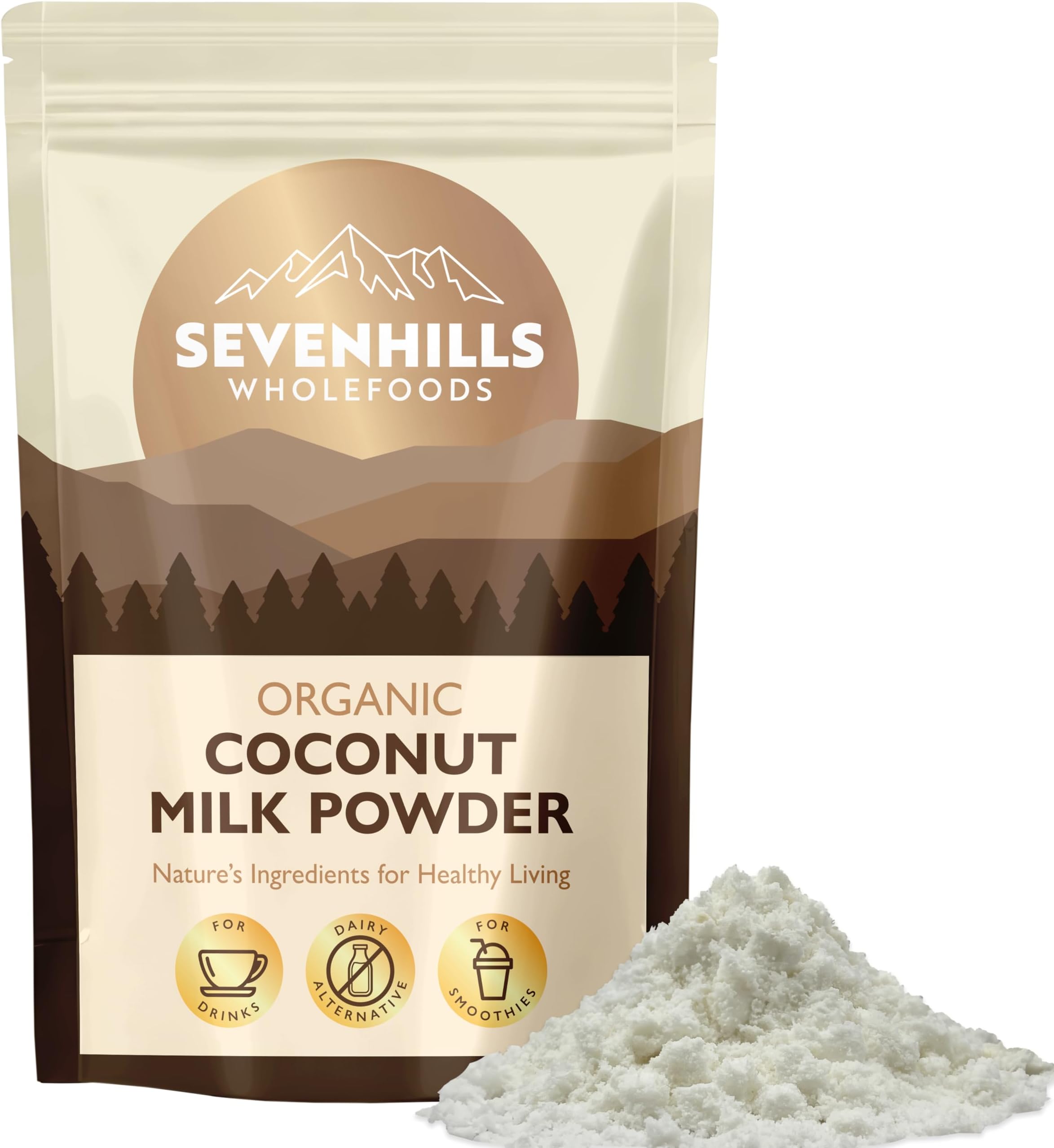 Sevenhills Wholefoods Organic Coconut Milk Powder 400g | Vegan Milk Alternative | Gluten-free | for drinking, cooking and baking | ideal for lattes, curries and sauces