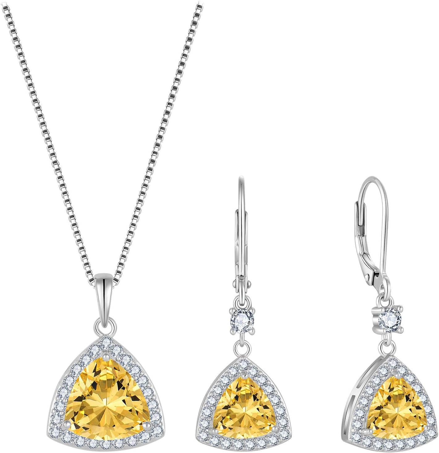 Inpasne Triangle Jewelry Set for Women 925 Sterling Silver