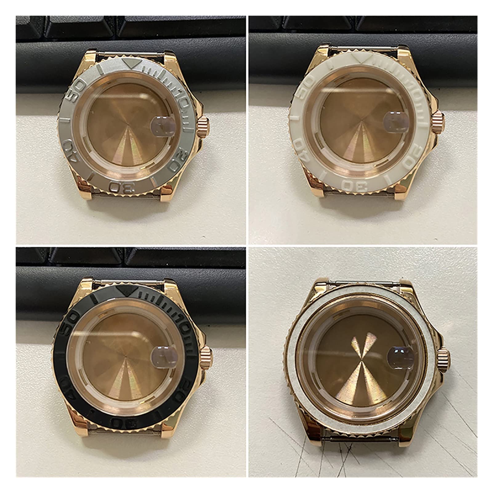 Caja de Reloj de Acero Inoxidable de 40 mm Compatible con Movimiento mecánico automático Mingzhu 2813. Tapa para Relojes 8215, 8200 y 821A. Accesorios para Relojes.
