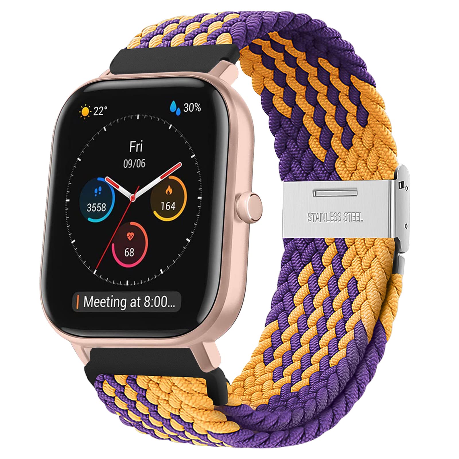 Cinturino per Amazfit Active, 20mm Sport Nylon Ricambio Elastica Cinturini per Amazfit GTS, GTS 4 Mini, GTS 4, GTS 3, GTS 2, GTS 2 Mini, GTR Mini, Amazfit Bip, Bip U, Bip U Pro, Bip 3, Bip 3 Pro