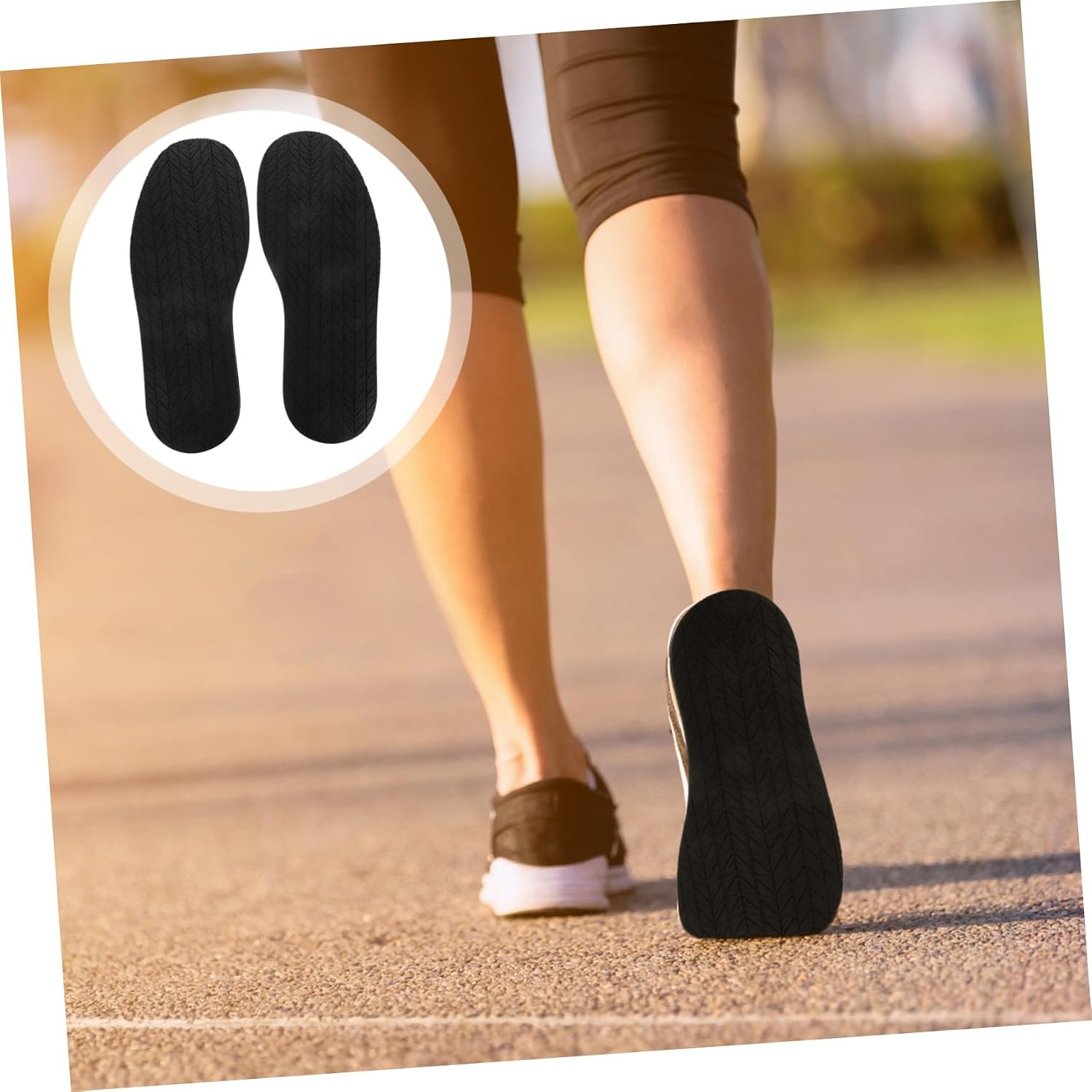 Rubber Shoe Sole Repair Pads 1 Pair Black Non Slip Wear Resistant