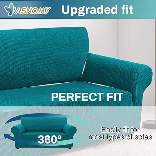 Vista 143 de Asnomy Couch Covers for 3 Cushion Couch Stretch Sofa Covers Slipcovers, Pet Protector Furniture Covers for Dogs Cats Spandex Jacquard Fabric Small