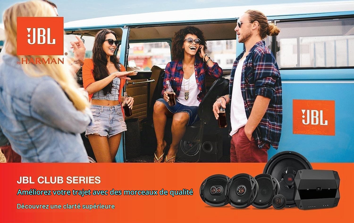 JBL Club 620F 6.5 in / 16.5 cm Haut-Parleur Coaxial Plat 2 Voies Voiture