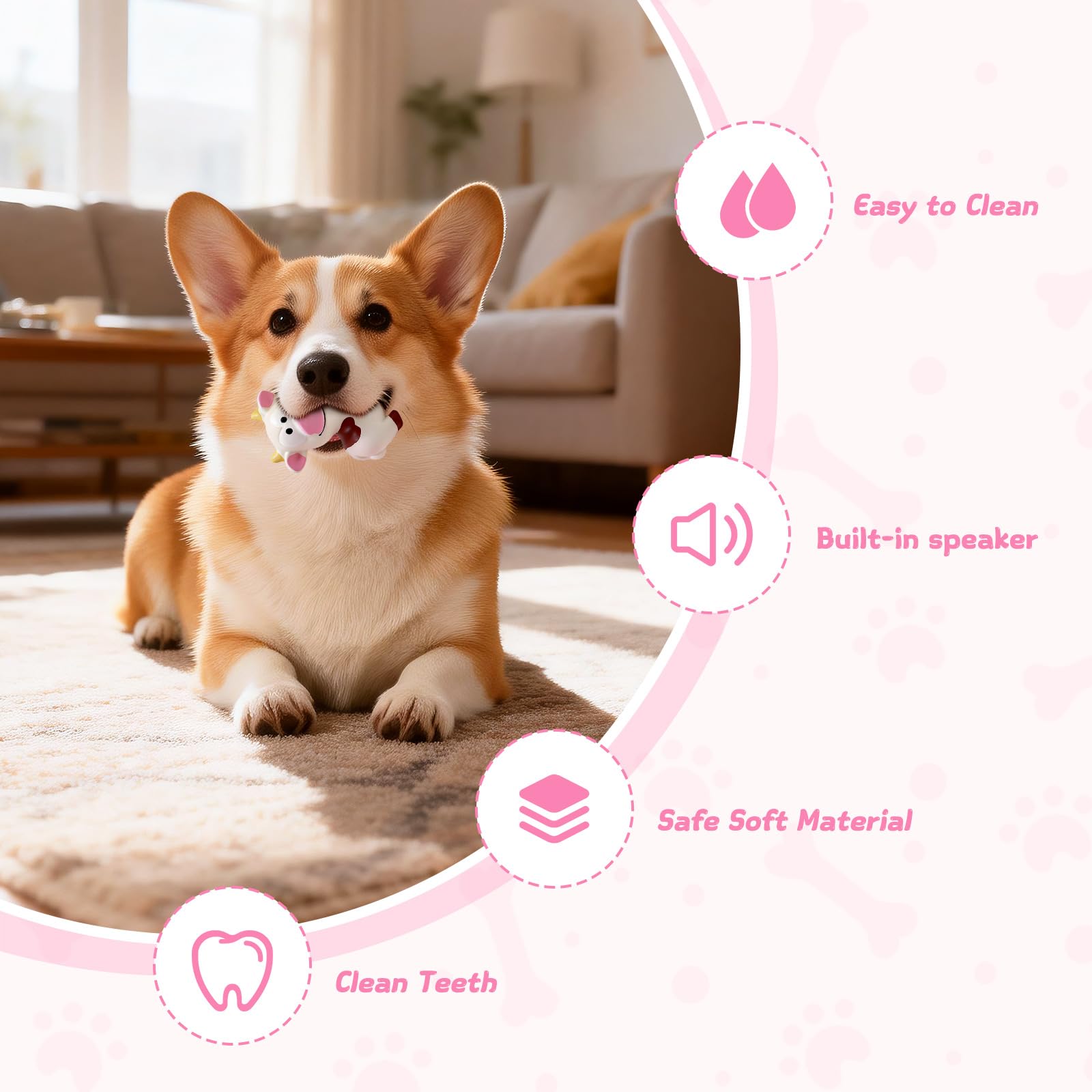 Kleines quietschendes Hundespielzeug, 3 Stück, Latex-Hunde-Kauspielzeug-Set, lustige Tiere, Quietschbälle für interaktives Apportieren, weiches Gummi, Zahnspielzeug für Welpen, kleine Hunde