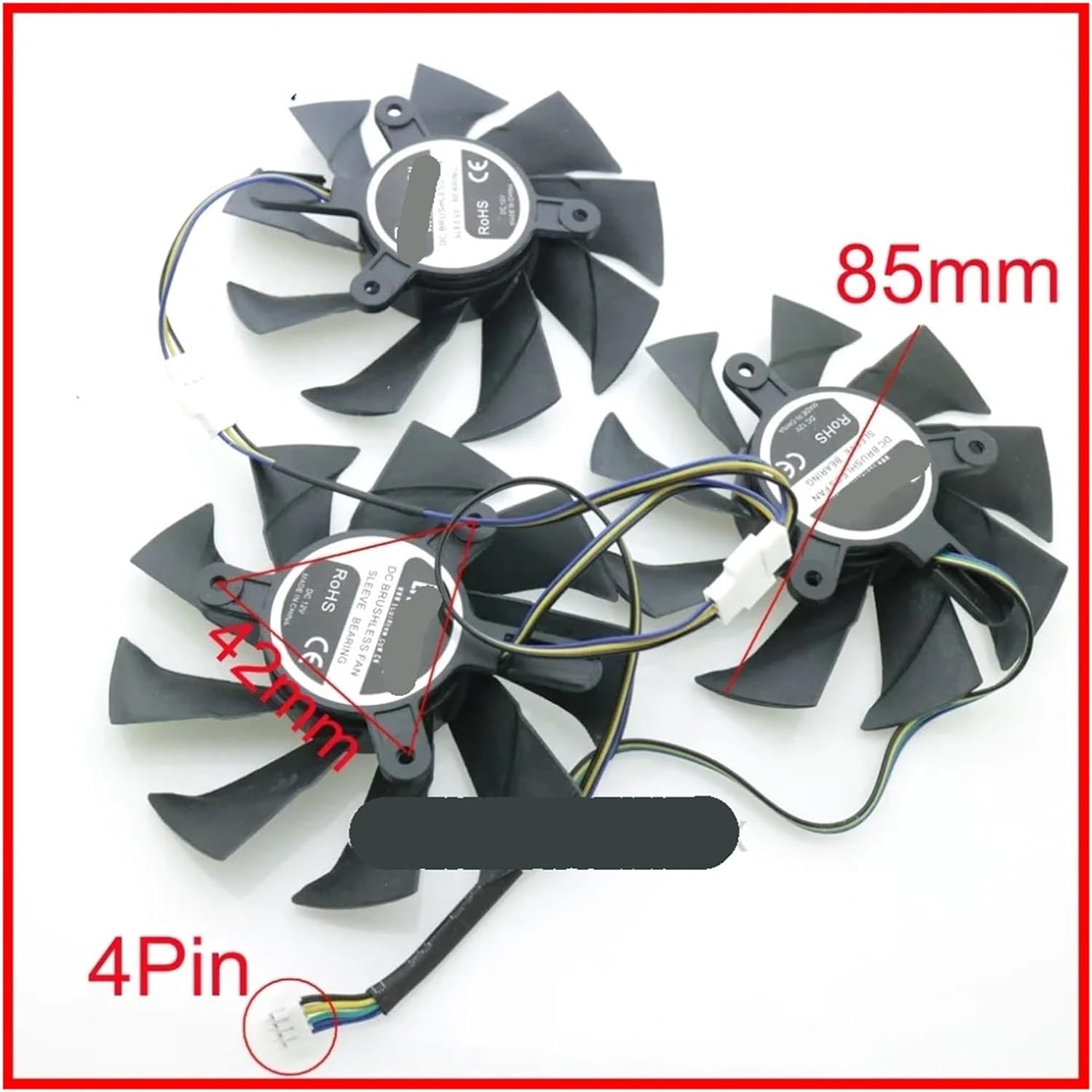 3pcs 12V 85mm 4Pin Fan GTX1070-8GD5 RTX2070 TRX2080-8GD6 RTX2080Ti Graphics Card Cooling Fan