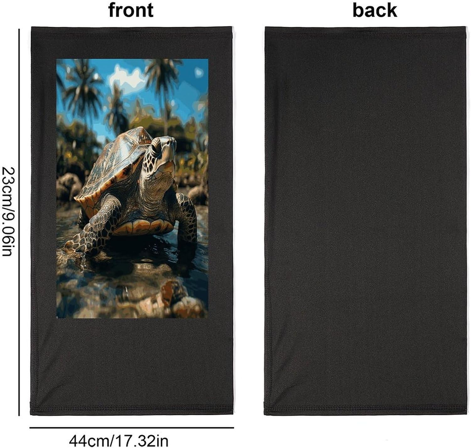 Big Turtle And Palm Trees Neck Gaiter Face Mask Head Scarf Bandana | Cycling Mask Scarf Headscarf for Men Women Breathable Face Cover for Skiing Fishing Hiking Outdoor Sports