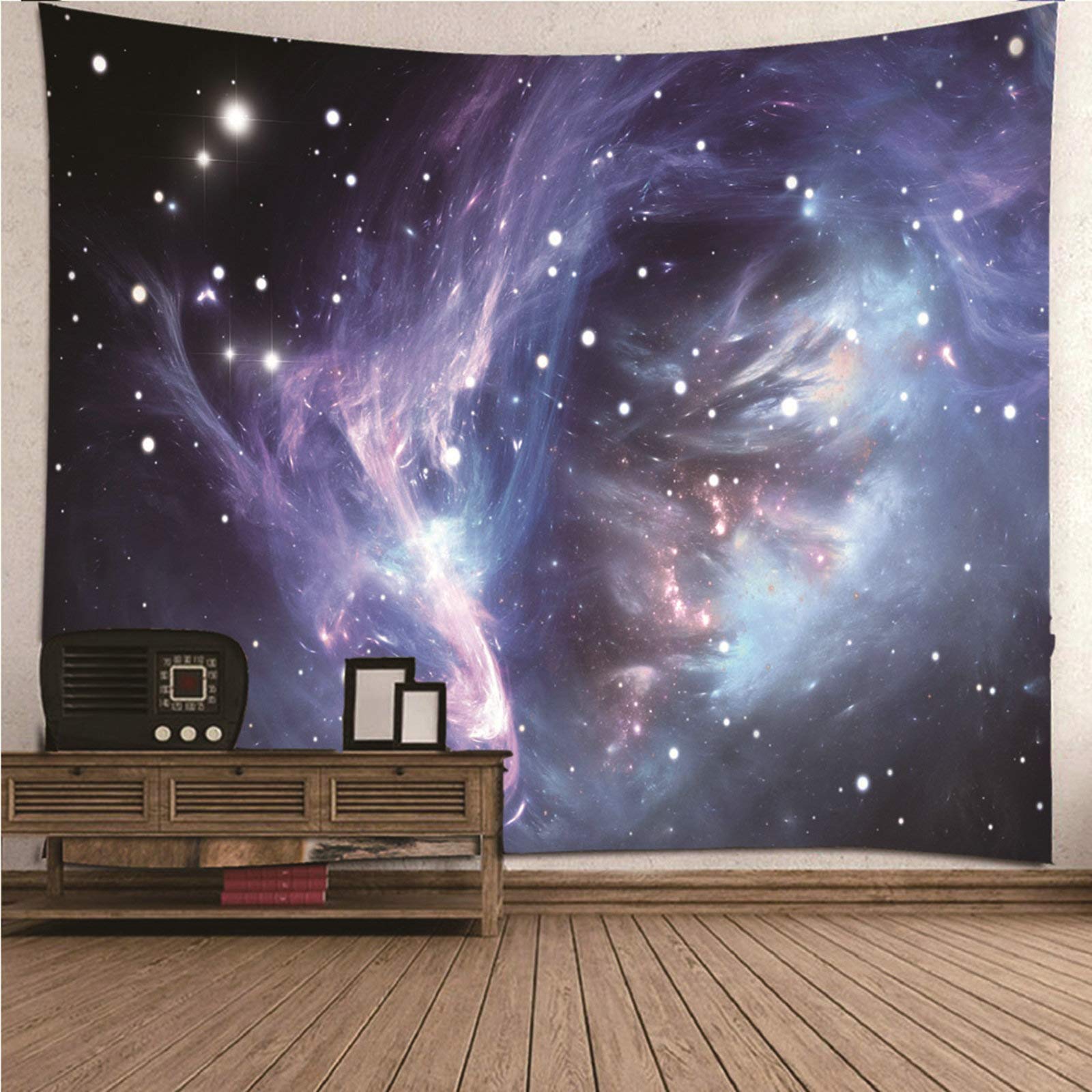 Tapiz de pared galaxia KnSam en poliéster lavable 210x140cm con diseño 3D