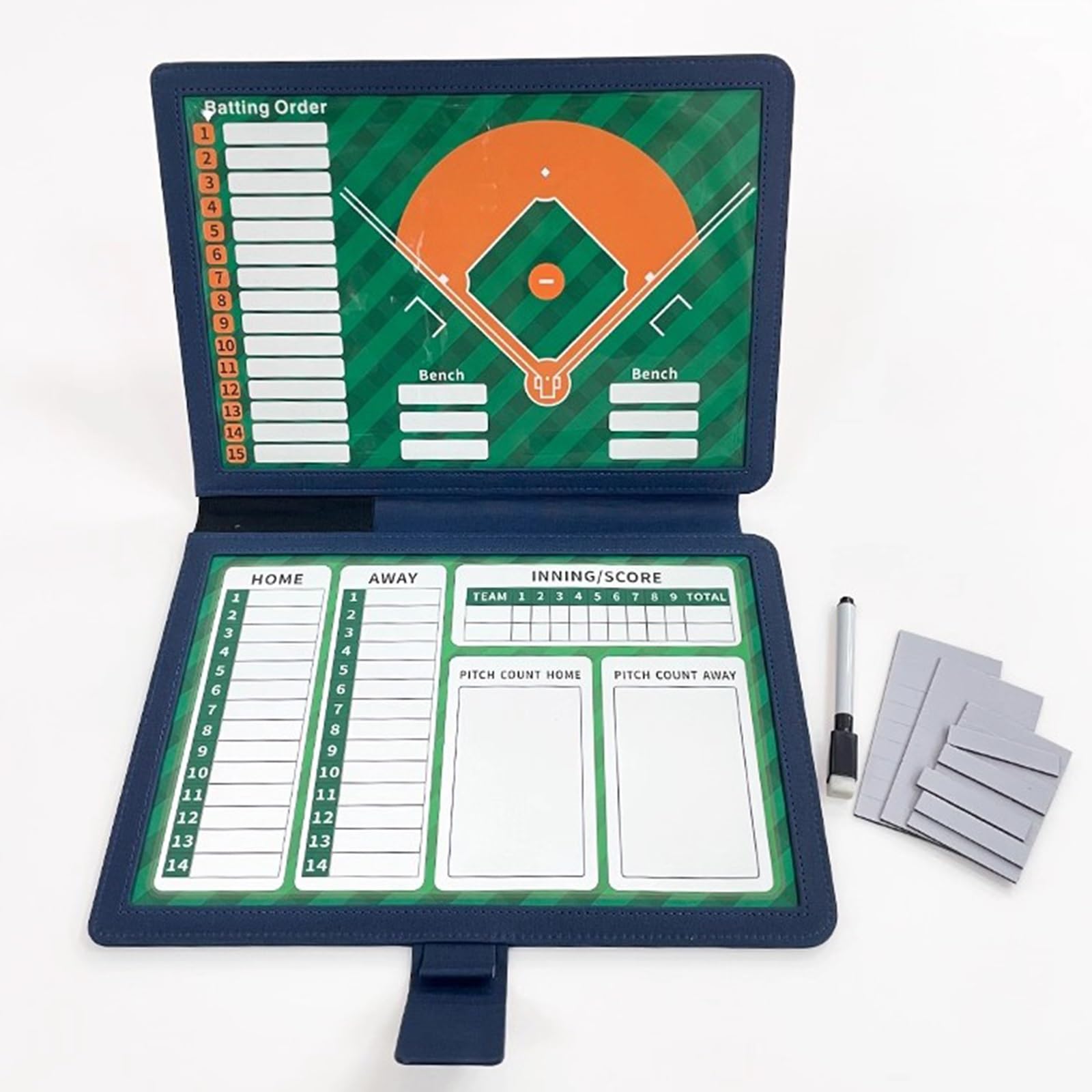 Baseball-taktiktafel, Baseball Magnettafel mit Folienstift für Modernes Coaching mit Abwischbarer Oberfläche, Faltbares Design, Leicht zu Transportieren, Ideal für Wettkämpfe