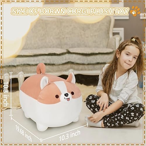 Miniatura 2 de Shiba Inu - Almohadas de peluche de Corgi de 20 pulgadas, animales de peluche gigantes de Corgi, almohada de felpa para abrazar, cojín suave de
