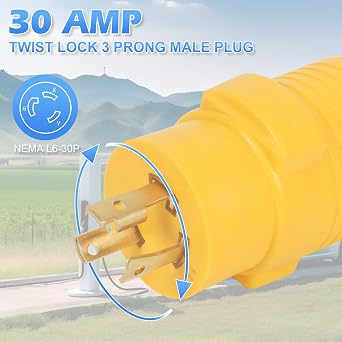 NEMA L6-30P to 14-50R EV Adapter, ZDHQLHJ 3 Prong 30 Amp L6-30 Twist Lock Male Plug to 4 Prong 50 Amp 14-50 Female Receptacle, for EV Charging, Not for RV