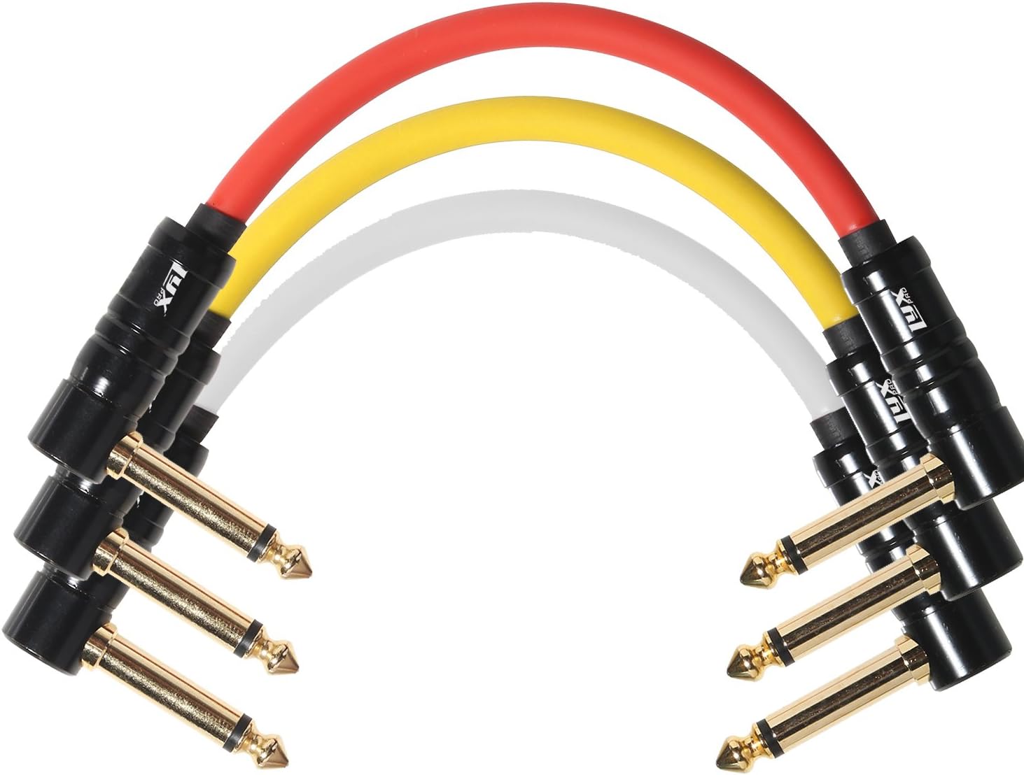 LyxPro Guitar Patch Cables Right Angle 3 Pack 6” Pedal