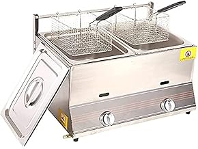 Fritadeira A Gás De Grande Capacidade 6/12L, Fritadeira A GLP De Aço Inoxidável Para Uso Doméstico E Comercial, Poder De Fogo Ajustável, Com Cestas E Tampas, Para Batatas Fritas, Rosquinhas, Peixe