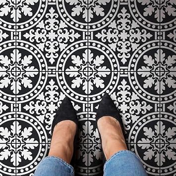 Florenza Tile Stencil - Cement Tile Stencils - DIY Faux Italian Tiles - Reusable Stencils for Home Decor Large12"x12"