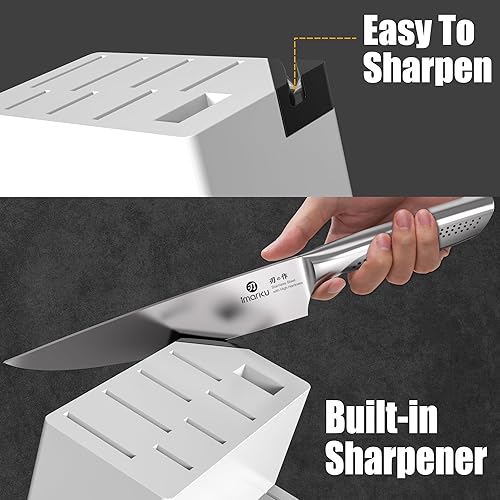 Miniatura 3 de imarku® Juego de Cuchillos, Acero Inoxidable HC Japonés, Juego de Cuchillos de Cocina de 15 Piezas con Bloque con Afilador Integrado, Juego
