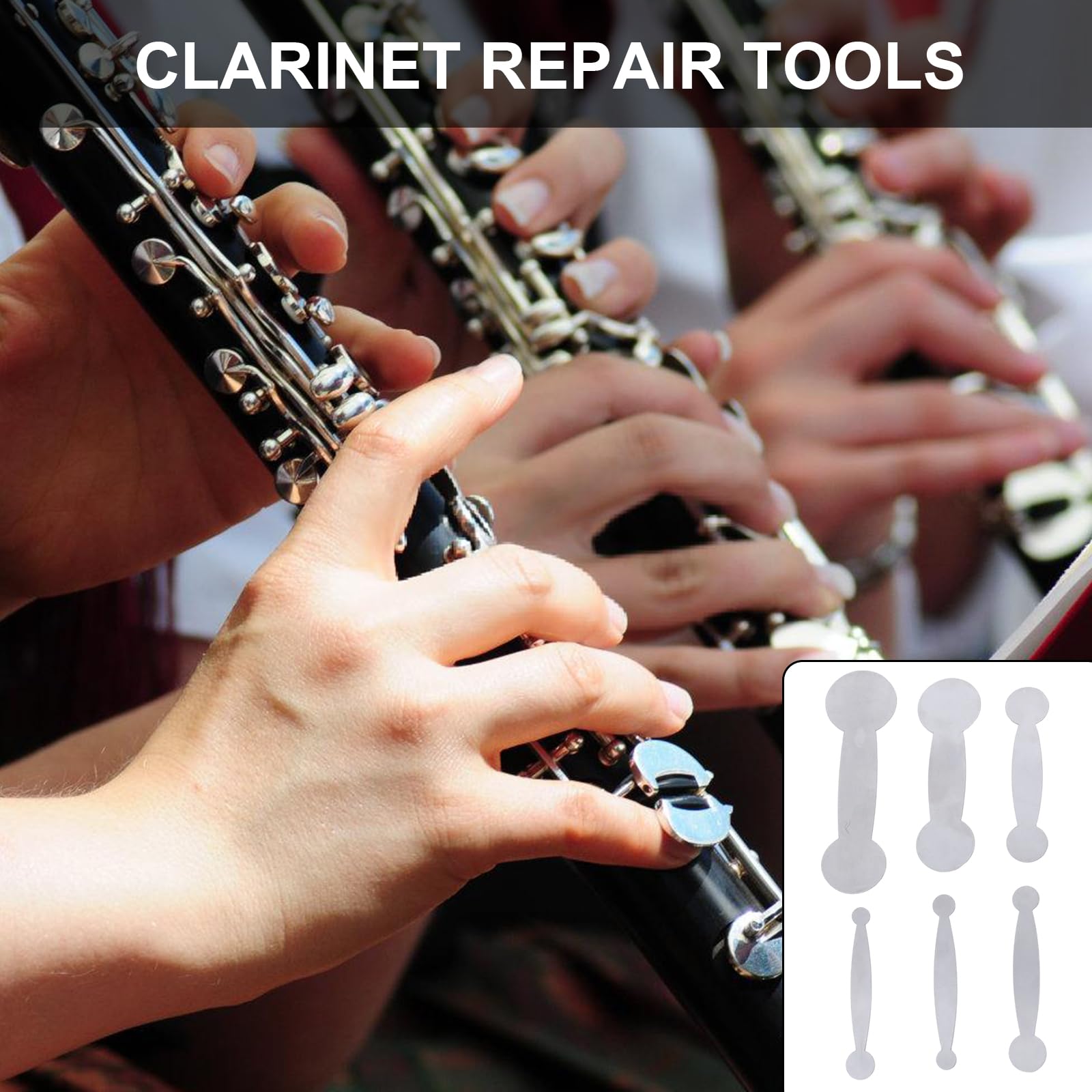 Holzblasinstrument Klarinetten-Flachnivellierungswerkzeug, Edelstahl, Drucknivellierung, Reparaturwerkzeug for Holzbläserklarinetten, Orchesterinstrumententeile
