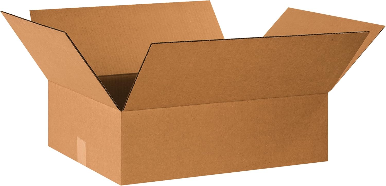 PARTNERS BRAND 20 x 15 x 6 Corrugated Cardboard Boxes, Flat 20"L x 15"W x 6"H, Pack of 25 | Shipping, Packaging, Moving, Storage Box for Home or Business, Strong Wholesale Bulk Boxes