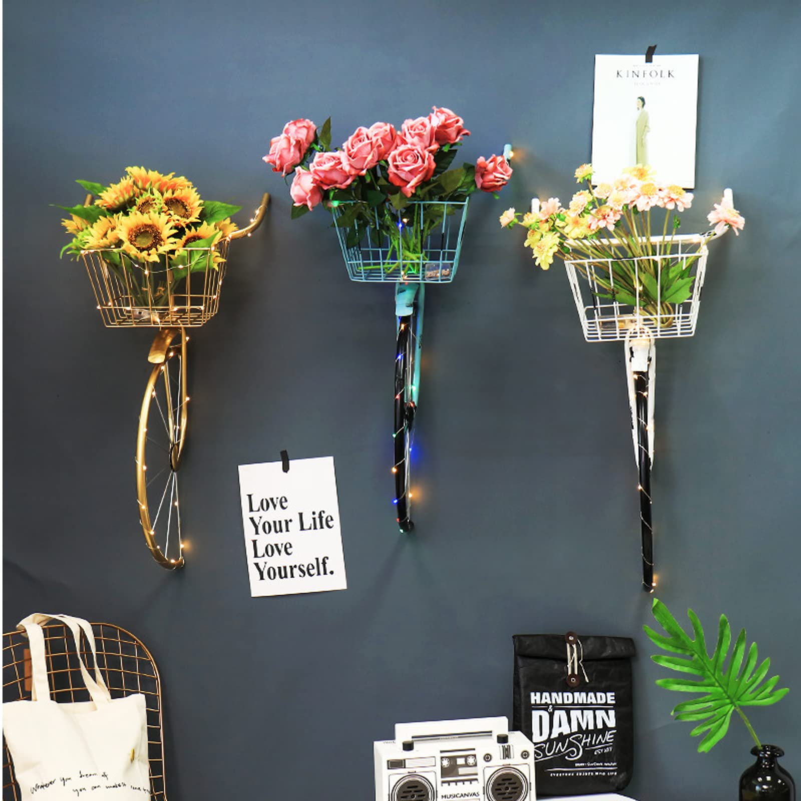 Porta Piante Da Parete A Forma Di Bicicletta – Cesto Fioriera Creativo Per Decorazione Casa E Giardino