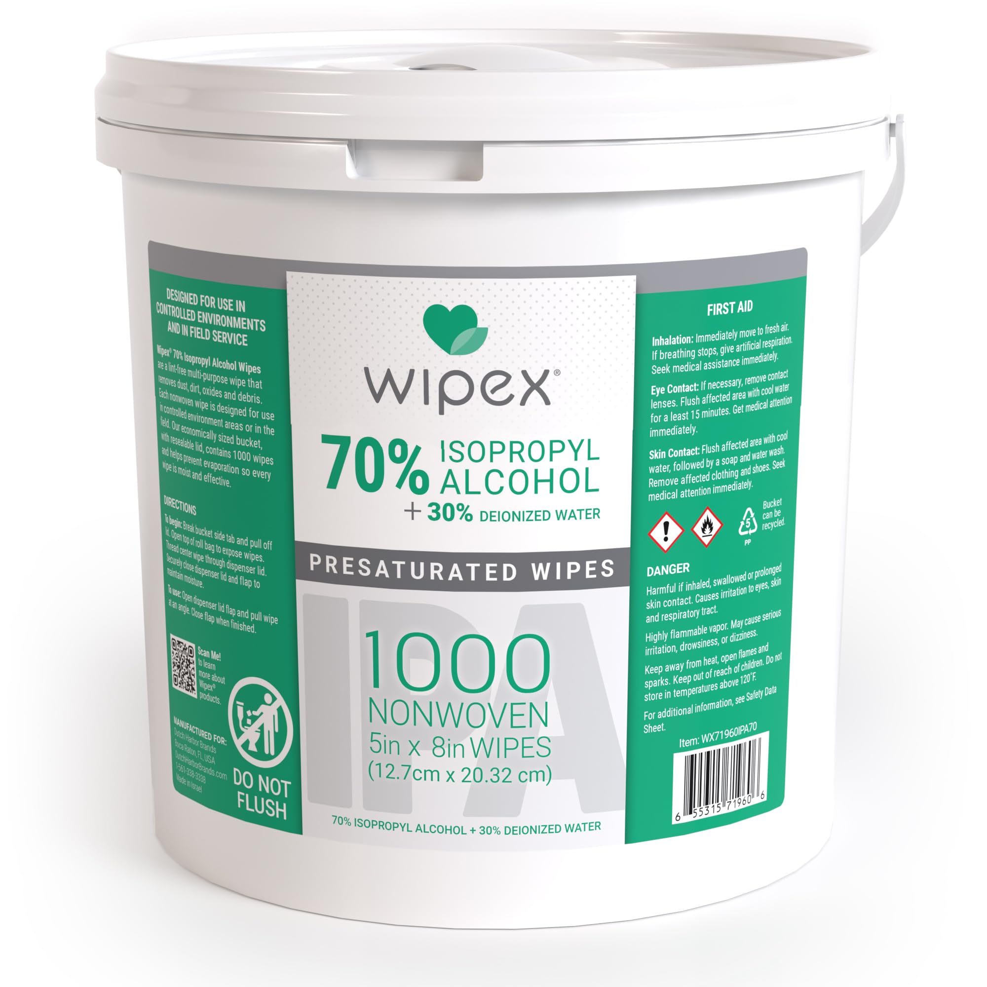 Wipex 70% Isopropyl Alcohol Wipes, Bulk 1000 Count - Ideal for Electronics, Household, Work & School Equipment Cleaning - Lint-Free SMS Cloth Safe for