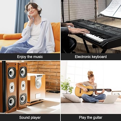 Miniatura 6 de ATH-M50X - Cable de repuesto compatible con auriculares Audio-Technica ATH-M50X ATH-M40X ATH-M60X ATH-M70X, cable de audio en espiral con adaptador