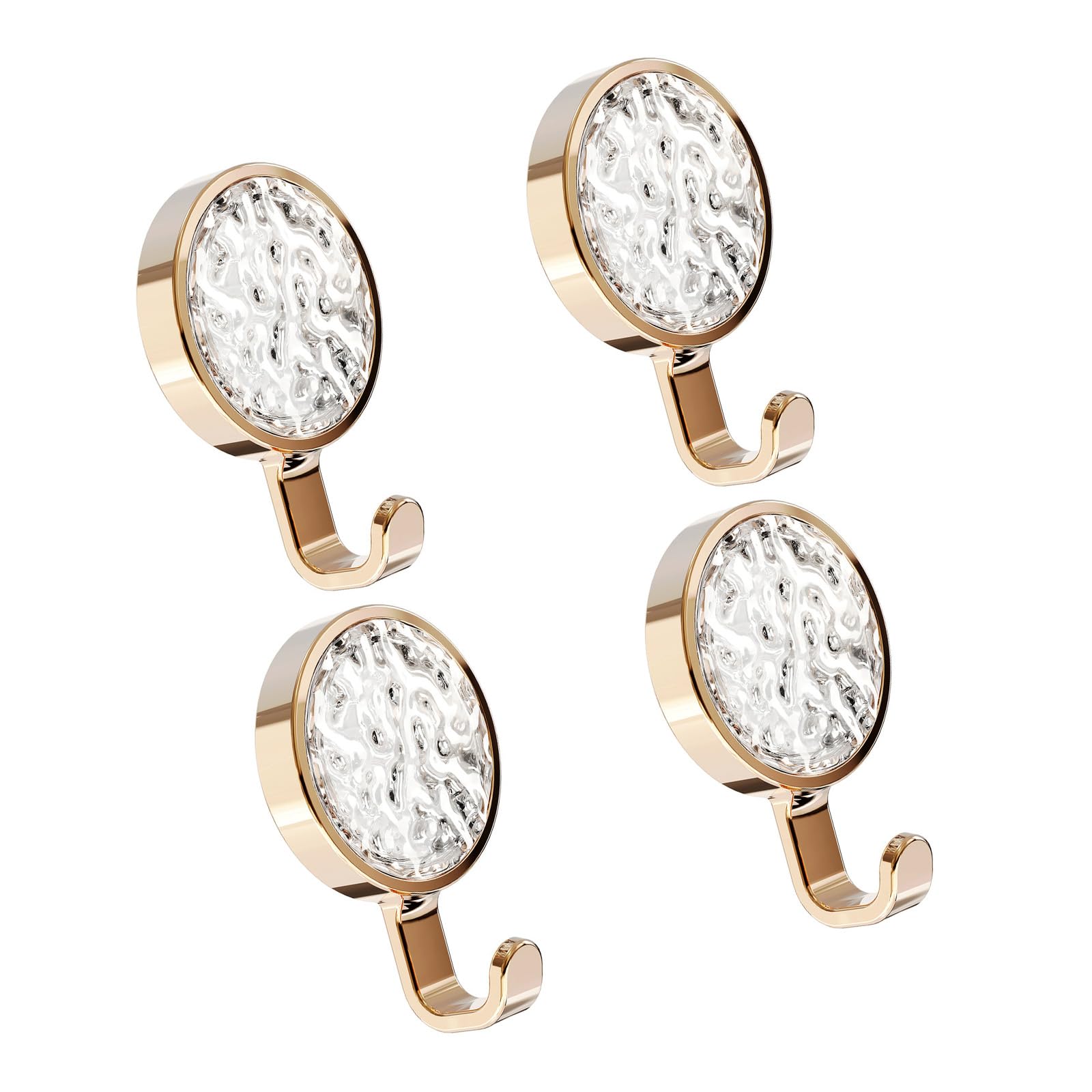 Msioytog Gold 4Pcs Waterproof Rustproof Bathroom Hooks With Strong Adhesion For Home Use Bathroom Storage Hooks Practical Adhesive
