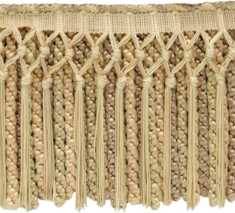 Kasha, Grain, Ecru / 7 inch CHAINETTE Bullion Fringe/Style# CBF7 / Color: EL02 (Sold by The Yard)