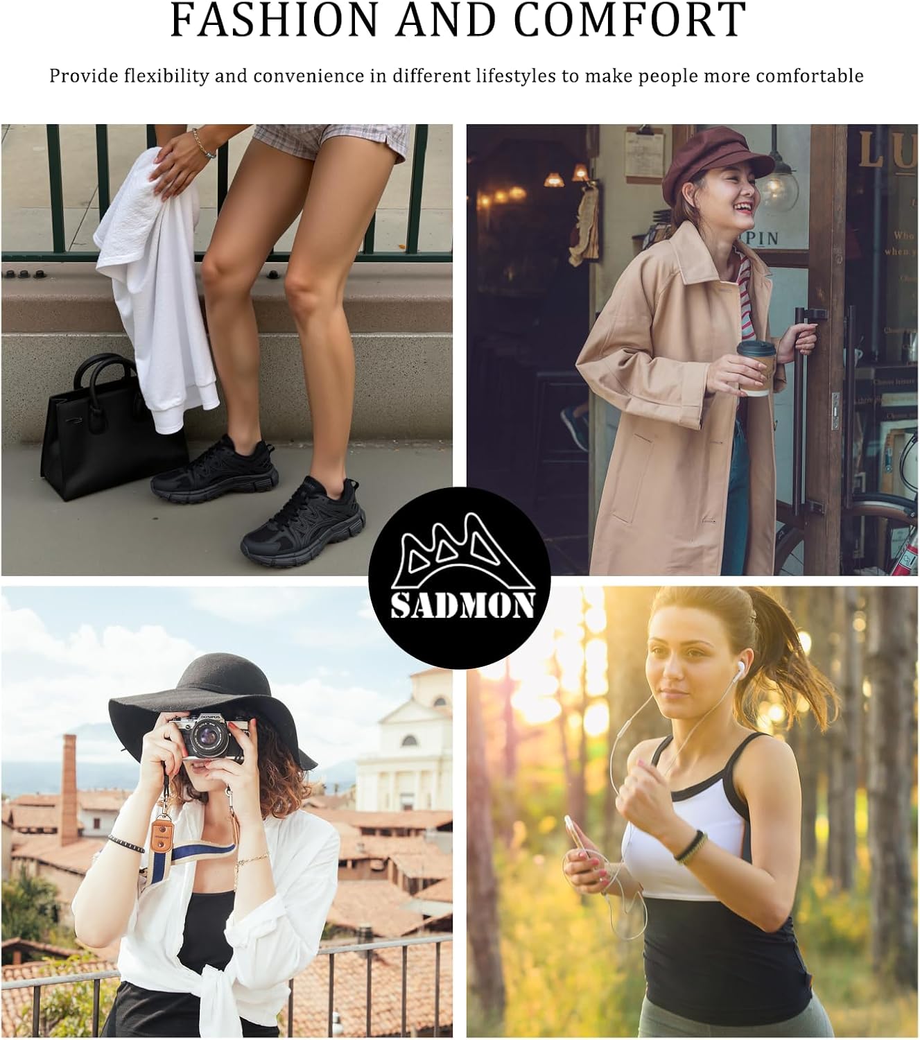 Women's Sneakers Running Tennis Shoes Non-Slip Work Shoes Hiking Shoes Tail Running Shoes