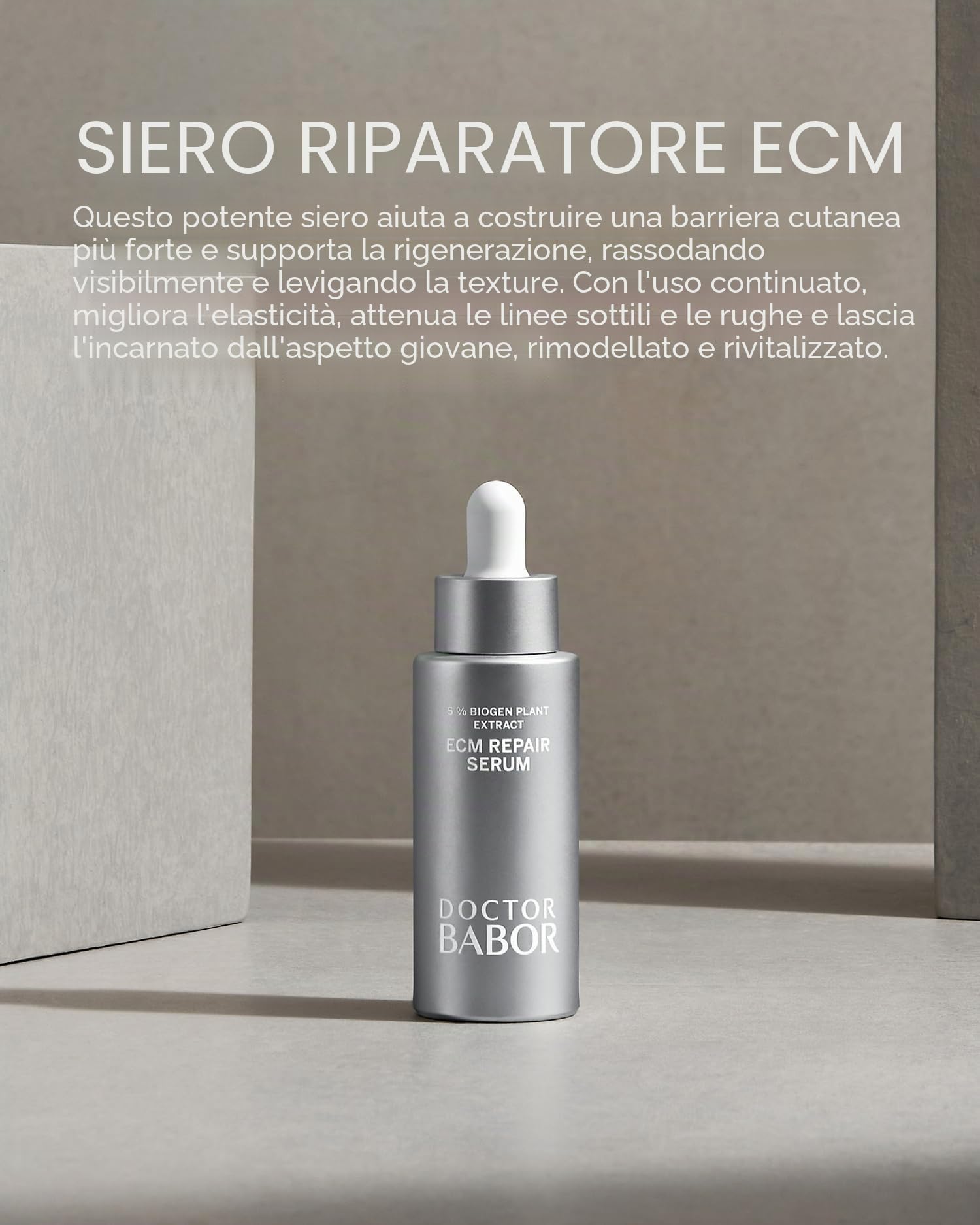 DOCTOR BABOR ECM Repair Serum | Trattamento viso Anti-età per una Pelle Compatta e Liscia | Rigenera e Trasforma la Pelle Con il 5% di ESTRATTO DI PIANTA BIOGEN | Vegan | 30ml