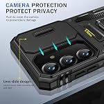 Pour Samsung Galaxy S25 FE Boîtier avec protection d'écran + couverture de caméra pour Samsung S25 FE Boîtier avec bague magnétique Kickstand, étui de protection militaire antichoc pour Galaxy S25 FE (Noir)