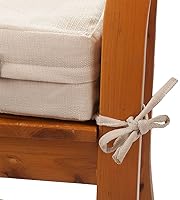 Vista 6 de Funda de cojín de banco para exteriores de 42 x 18 x 3 pulgadas, funda resistente al agua con cremallera y lazos, funda deslizable resistente a