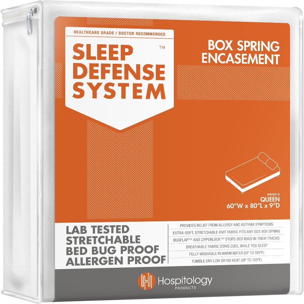 Queen Size Hypoallergenic Box Spring Encasement for Bed Bug Protection