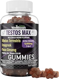 WellBoost Testos MAX Strength Gummies - 6000mg 7-in-1 Tribul