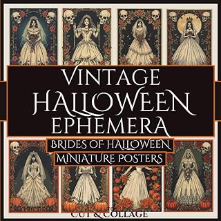 Vintage Halloween Ephemera Brides Of Halloween Miniature Posters: A Must-Have Collection for Junk Journals, Scrapbooks, Mixed Media Art, Gothic Crafts, ATC's & Creepy Keepsakes
