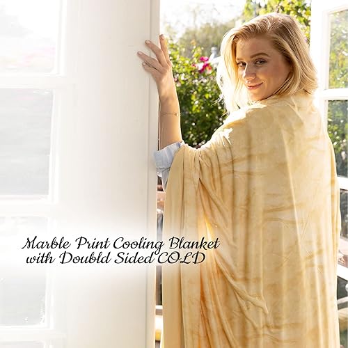 Miniatura 2 de Tametra Manta de refrigeración con tela de refrigeración de doble cara, Manta fría tamaño Queen para cama, ligera y transpirable, manta de verano de