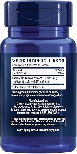 Miniatura 2 de Life Extension Azafrán optimizado, extracto de azafrán, suplemento de azafrán que te ayuda a combatir la necesidad de aperitivos, sin OMG, sin